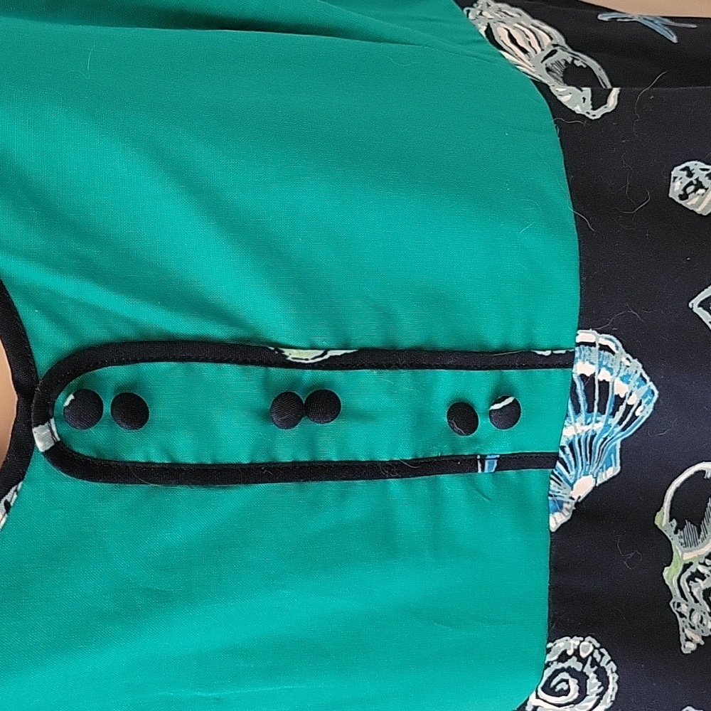 Modcloth Waiting by the Sea Navy Blue and Green Retro Styling Dress NWOT Sz XL - Picture 5 of 9